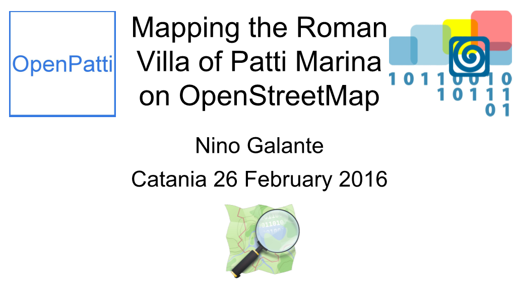 Mapping the Roman Villa of Patti Marina on Openstreetmap