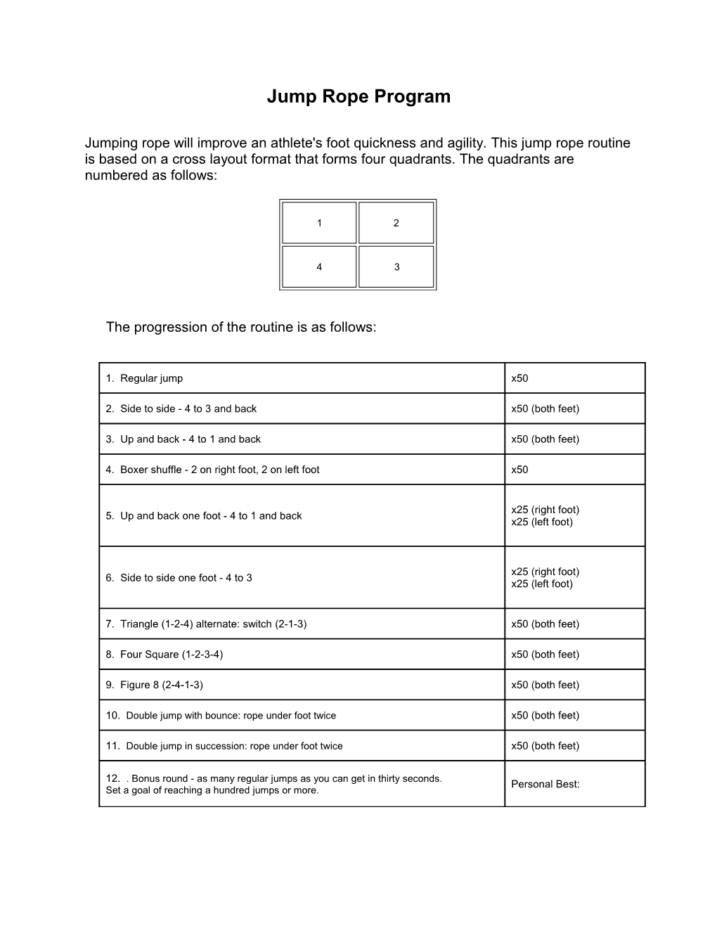 Jump Rope Program