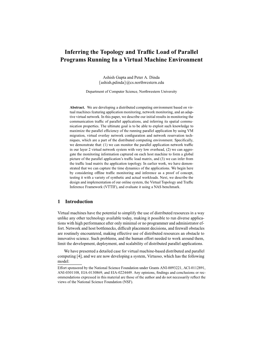 Inferring the Topology and Traffic Load of Parallel Programs Running