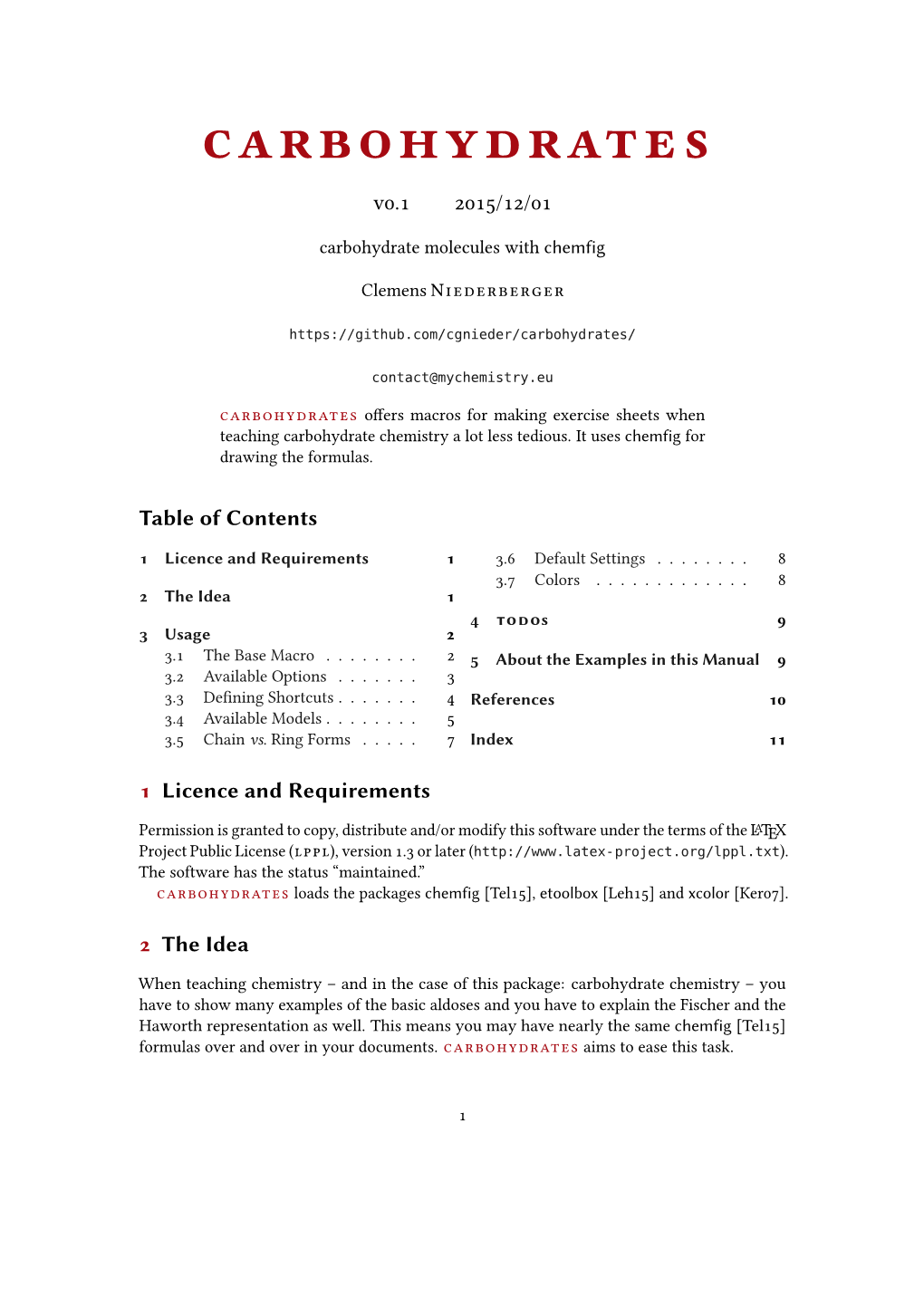 Carbohydrate Molecules with Chemfig Clemens N