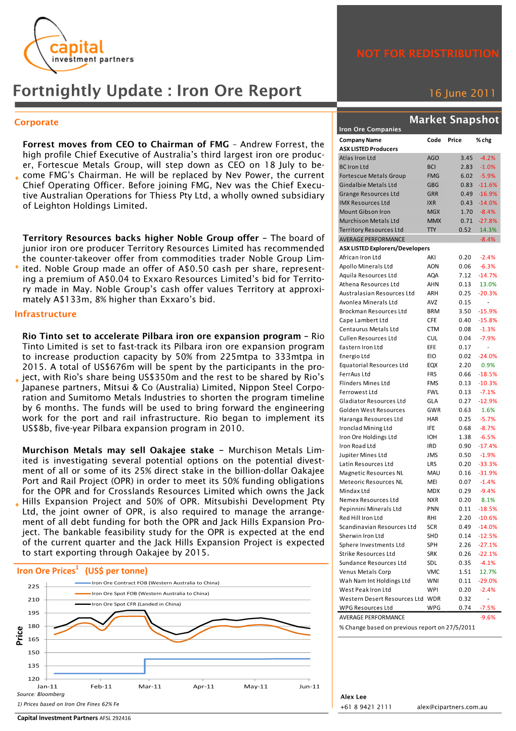 20110616 Ironore Fortnightly Update