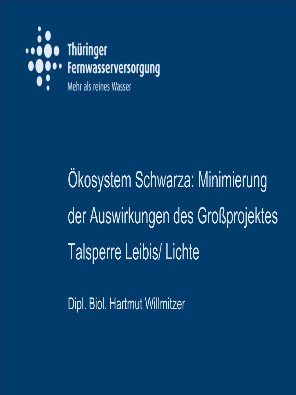 Minimierung Der Auswirkungen Des Großprojektes Talsperre Leibis/ Lichte