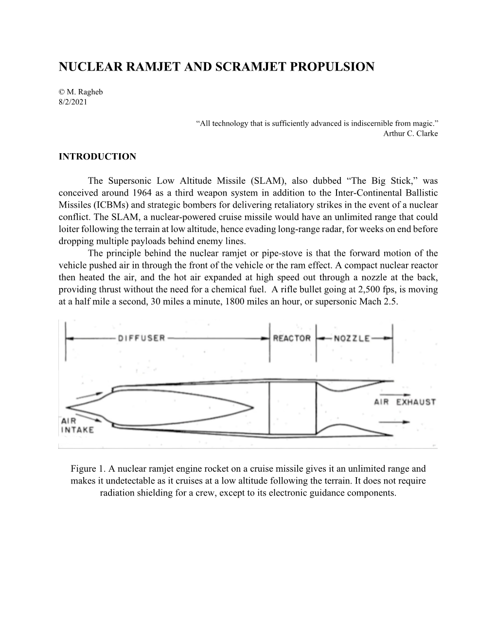 Nuclear Ramjet and Scramjet Propulsion