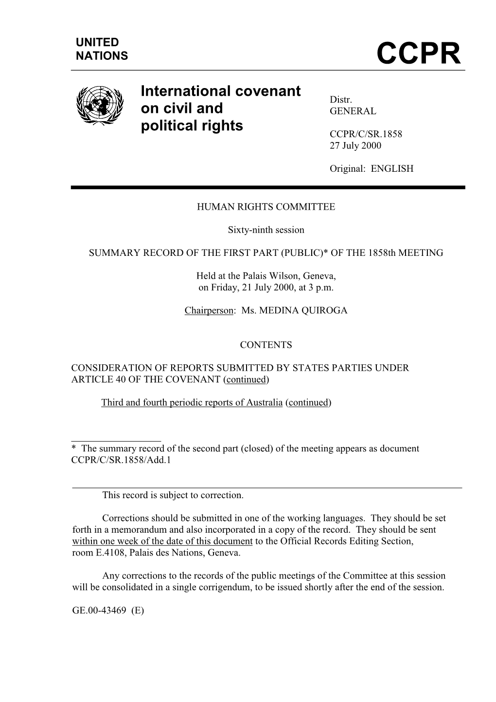 International Covenant on Civil and Political Rights