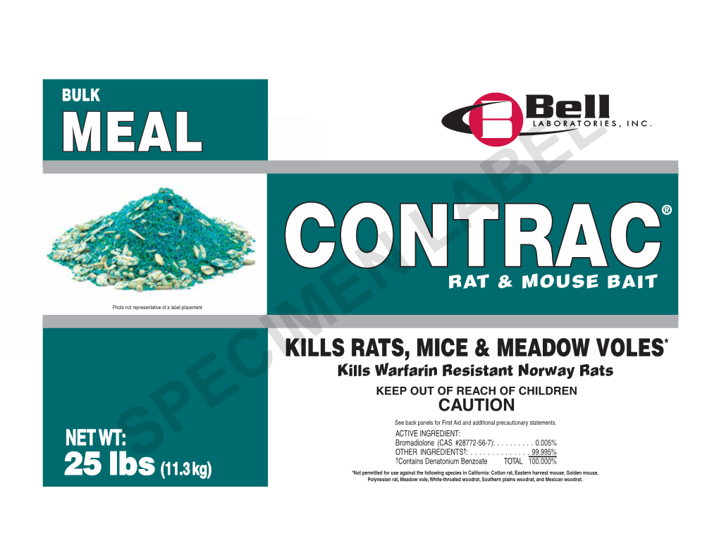 Kills Rats, Mice & Meadow Voles*