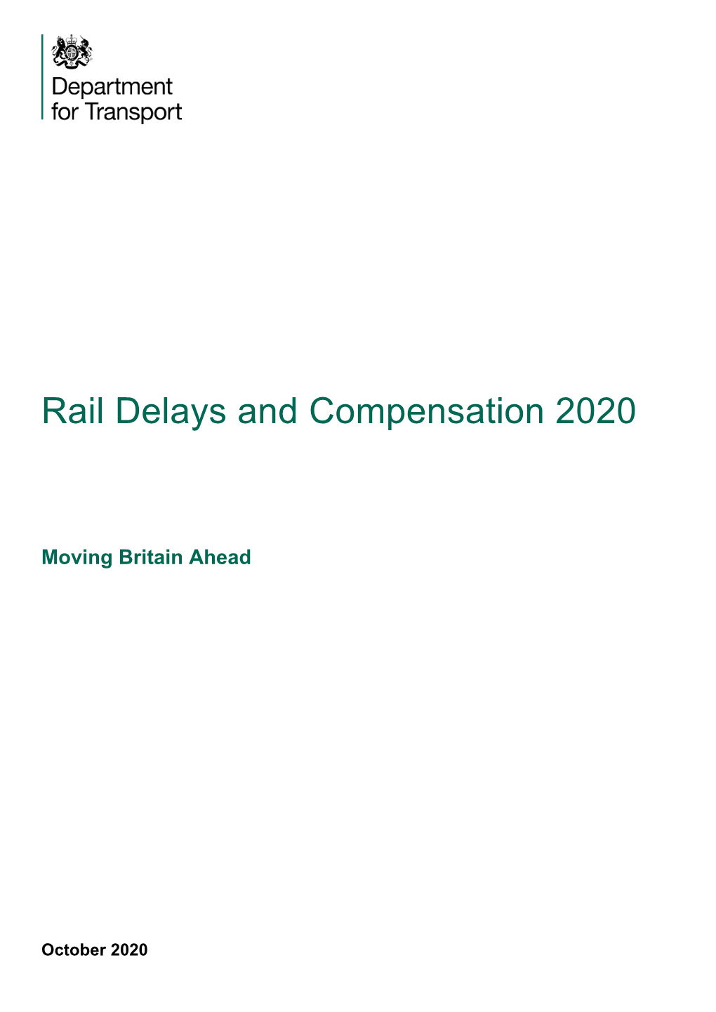 Rail Delays and Compensation Report: 2020