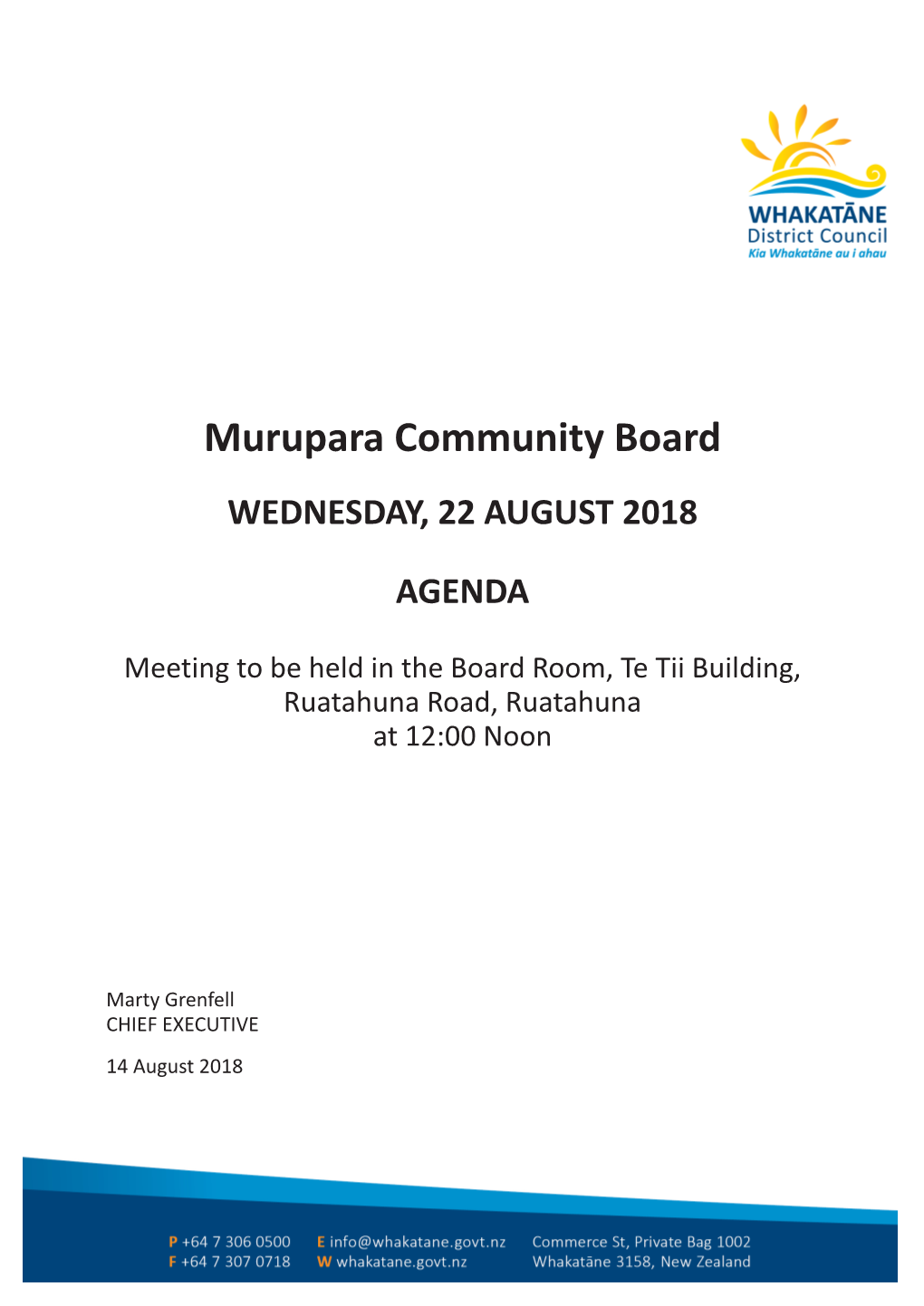 Murupara Community Board 22 August 2018