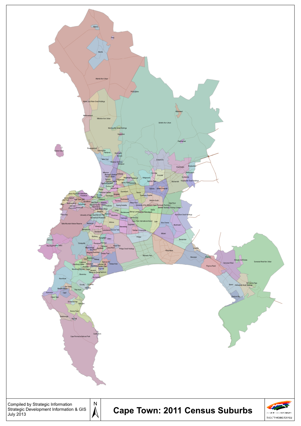 2011 Census Suburbs July 2013 ±