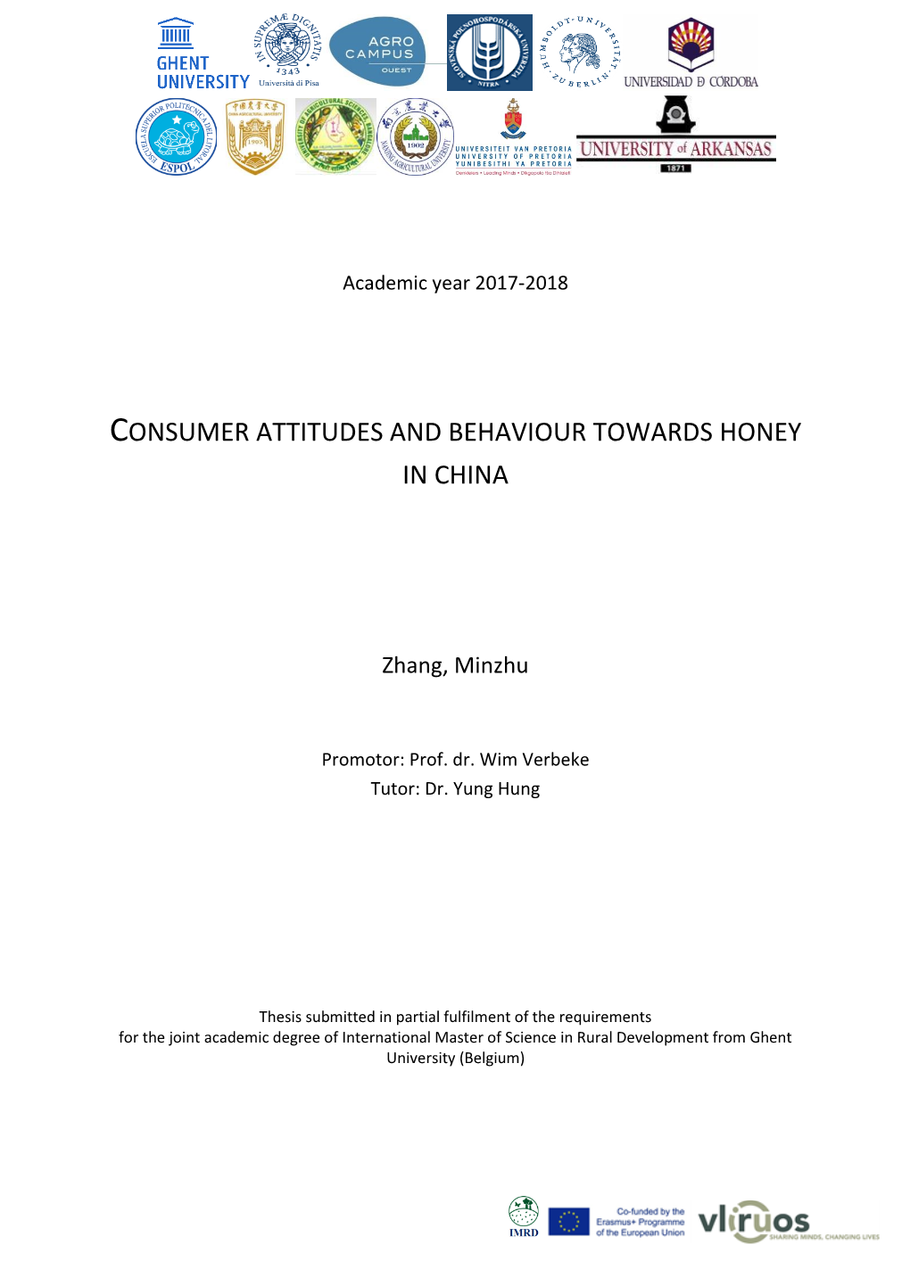 Consumer Attitudes and Behaviour Towards Honey in China