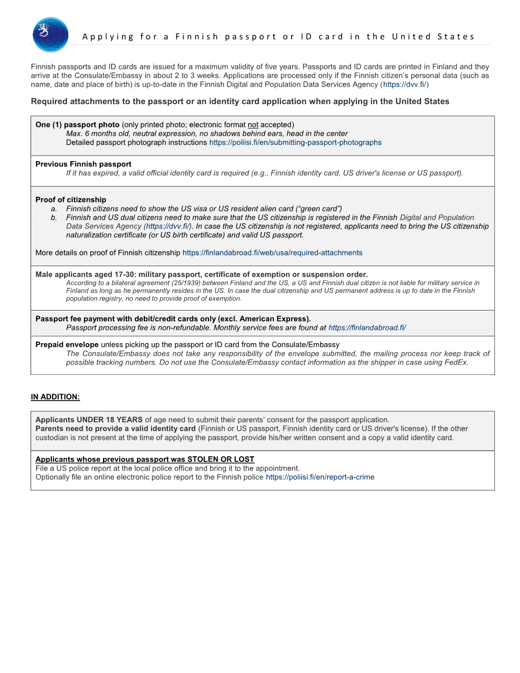 Instructions on How to Apply for a Finnish Passport (OPEN HERE)