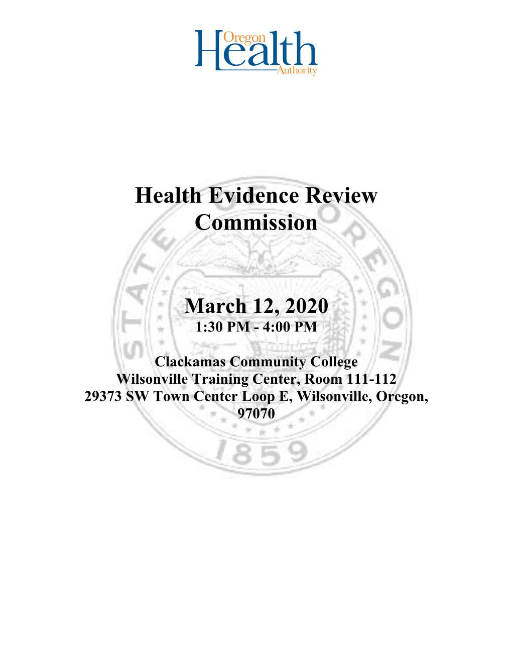Health Evidence Review Commission