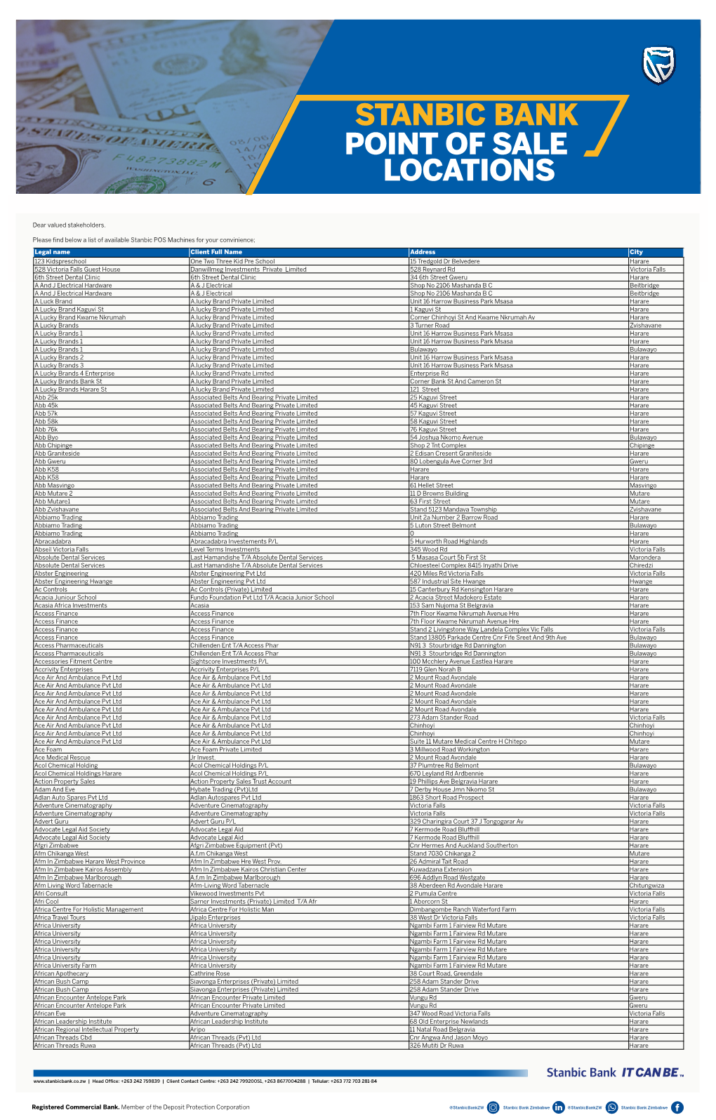 Point of Sale Locations