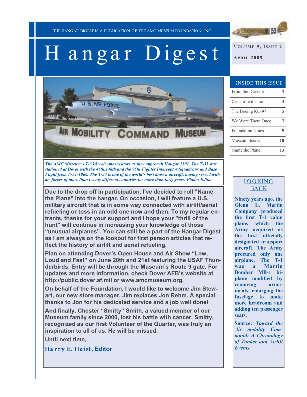 Hangar Digest Is a Publication of Th E Amc Museum Foundation, Inc