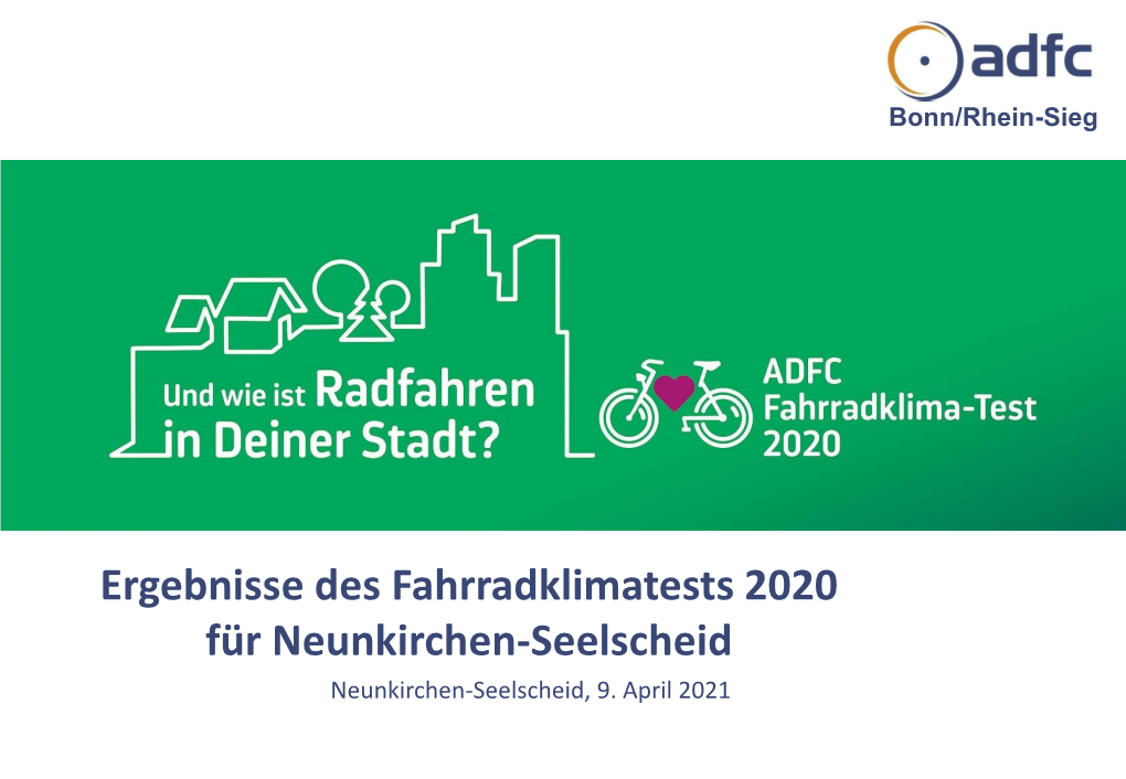 Ergebnisse Des Fahrradklimatests 2020 Für Neunkirchen-Seelscheid Neunkirchen-Seelscheid, 9