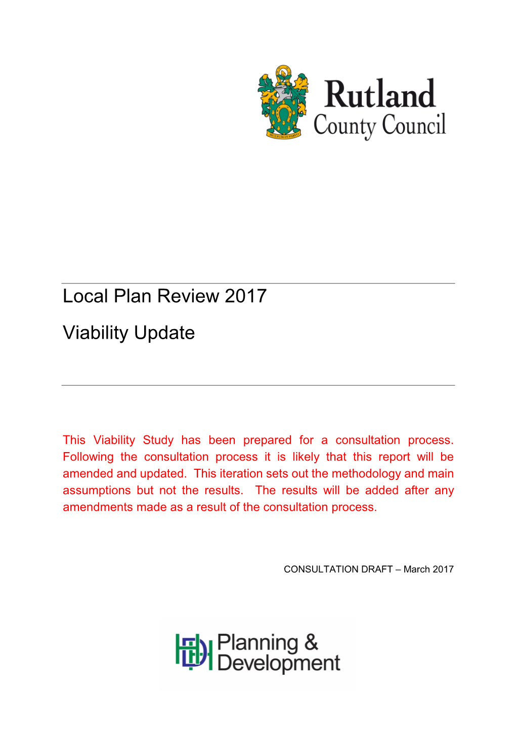 Local Plan Review 2017 Viability Update