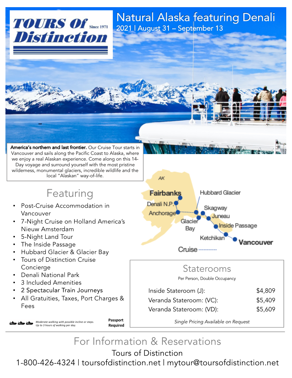 Natural Alaska Featuring Denali 2021 | August 31 – September 13