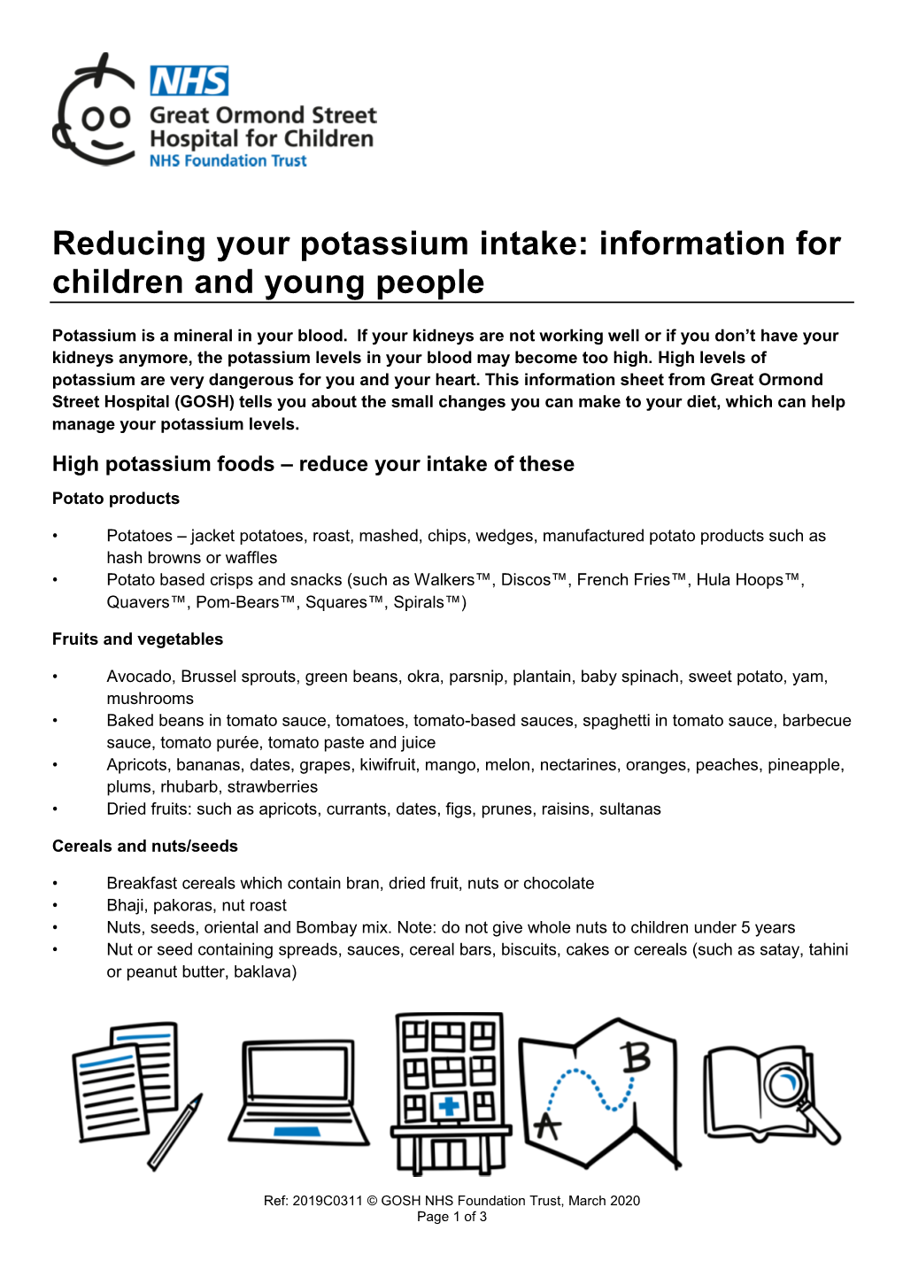 Reducing Your Potassium Intake: Information for Children and Young People