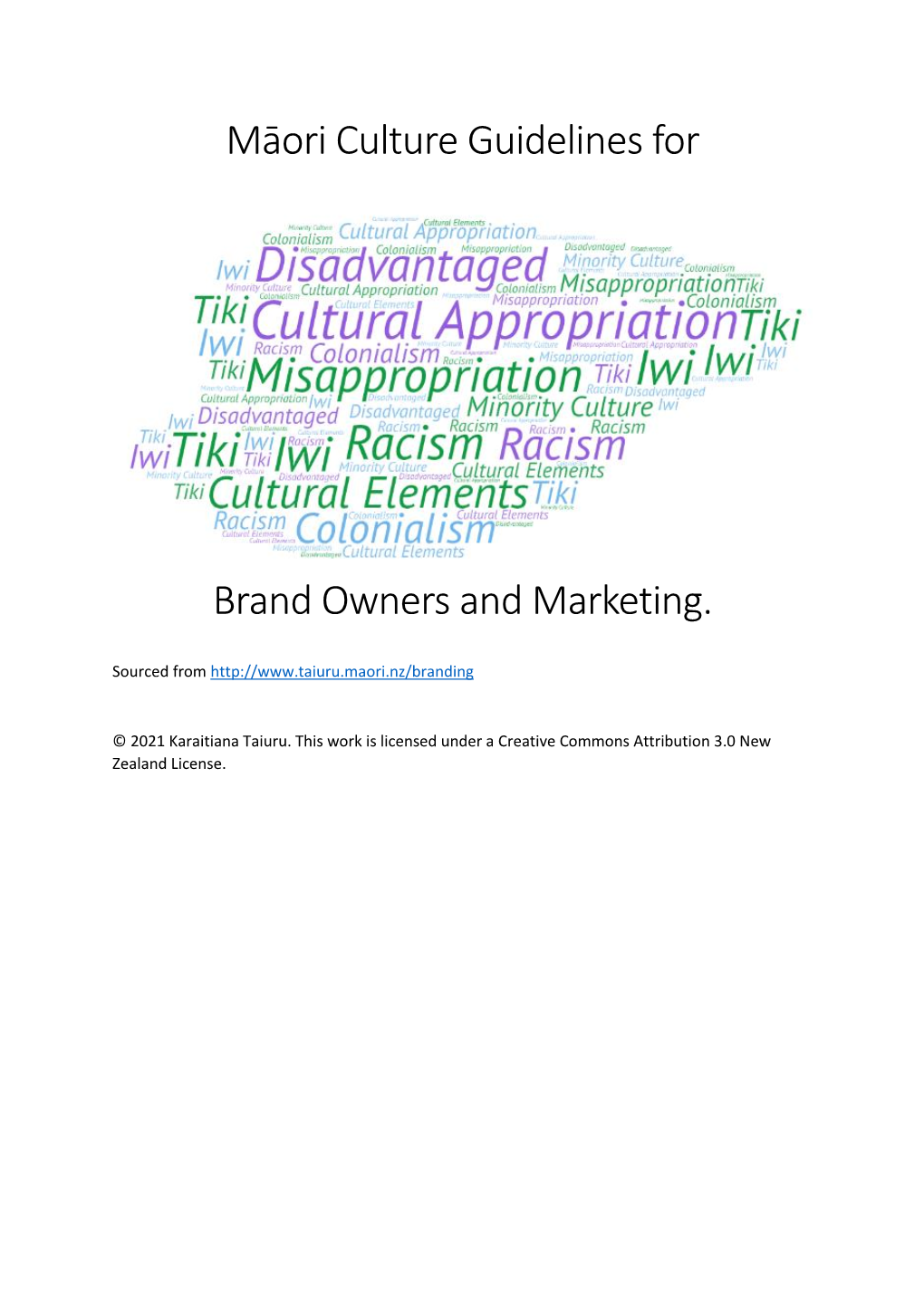 Māori Culture Guidelines for Brand Owners and Marketing