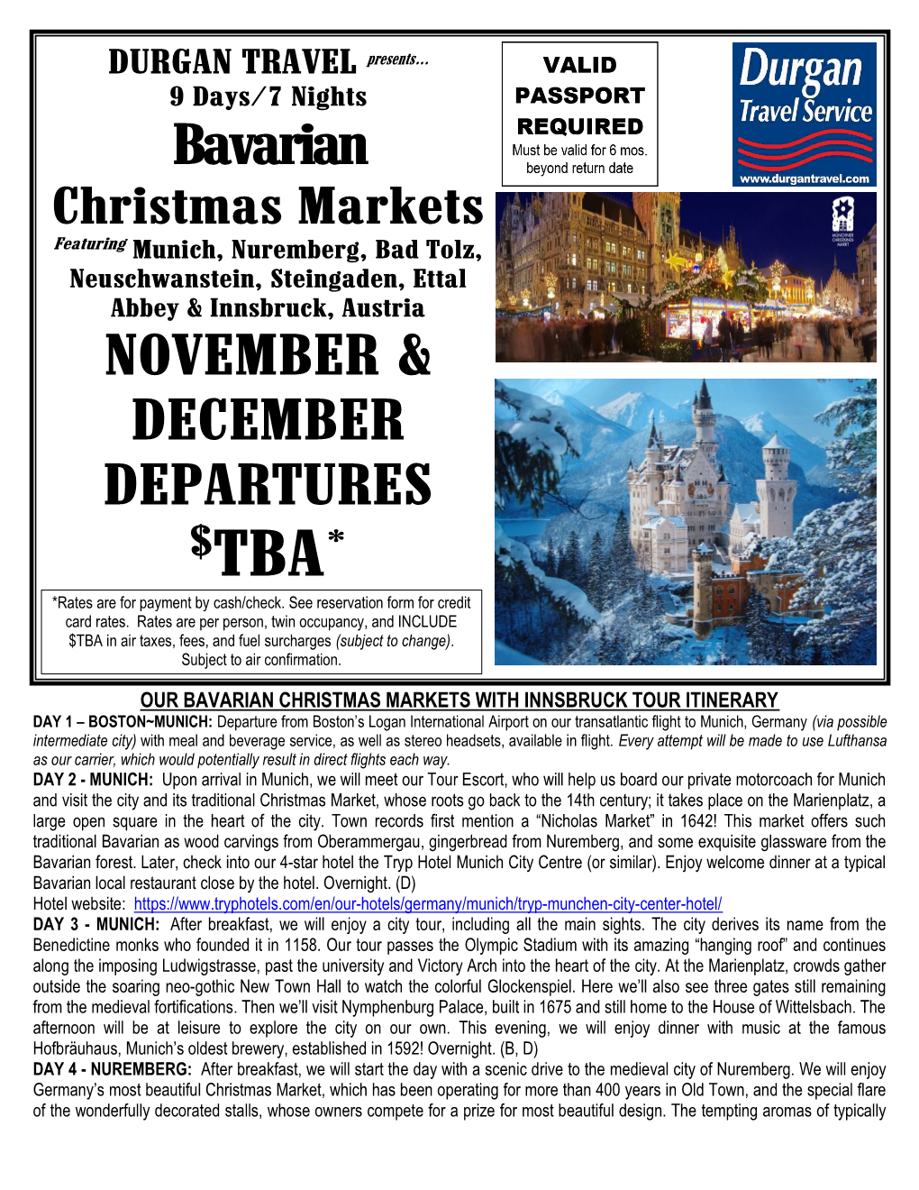Bavarian Christmas Markets with Innsbruck