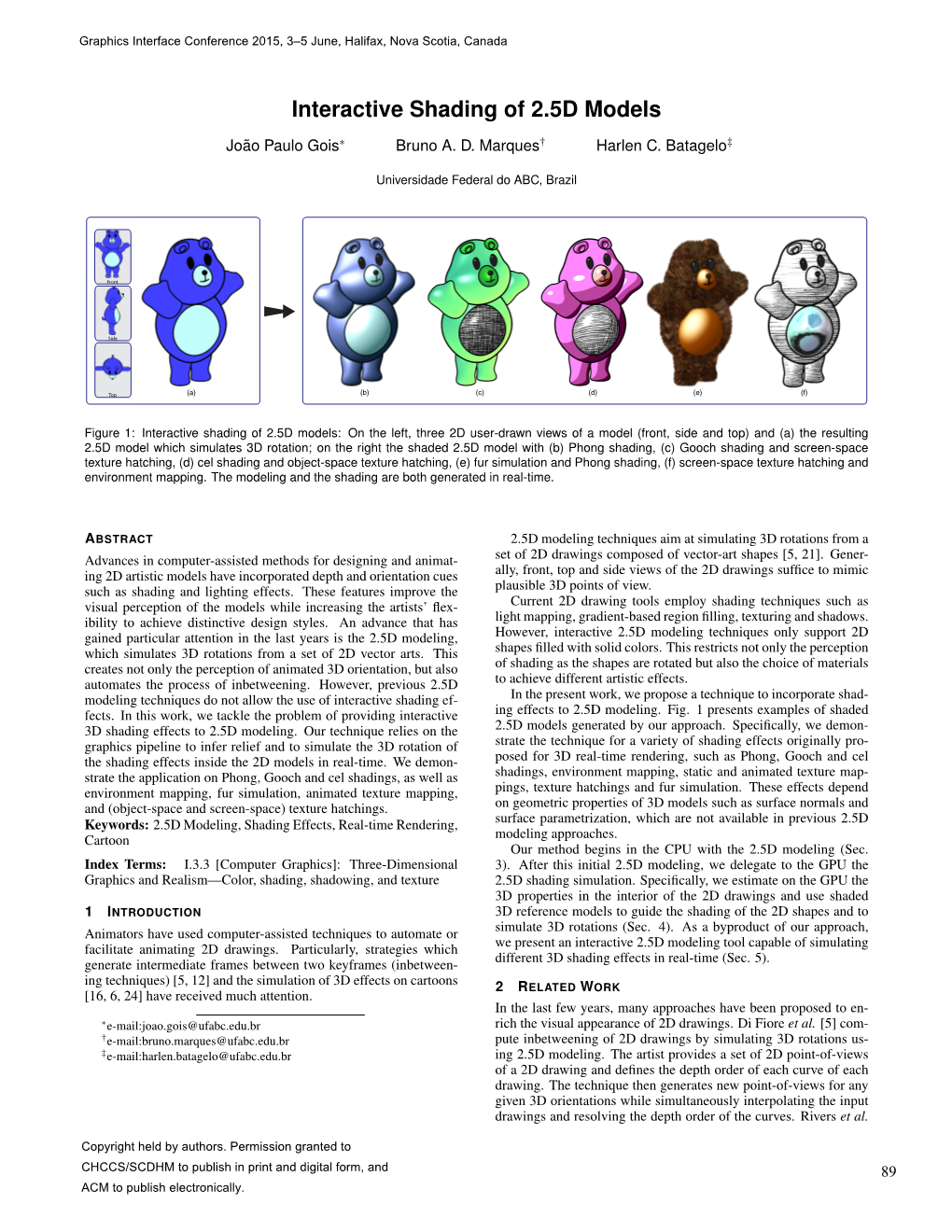 Interactive Shading of 2.5D Models