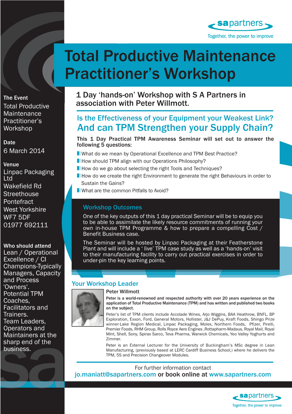 Total Productive Maintenance Practitioner's Workshop