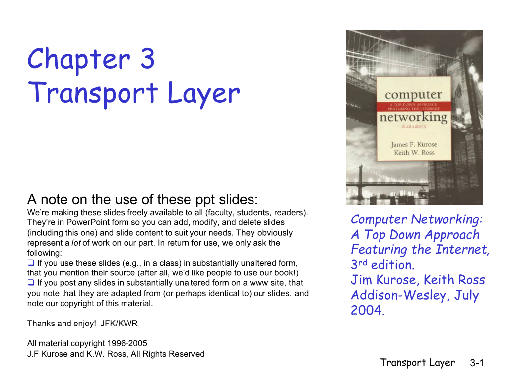 Chapter 3 Transport Layer