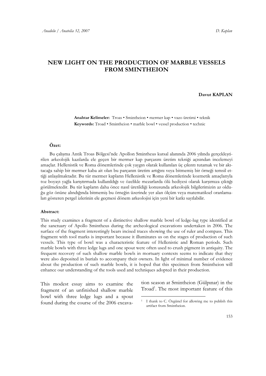 New Light on the Production of Marble Vessels from Smintheion