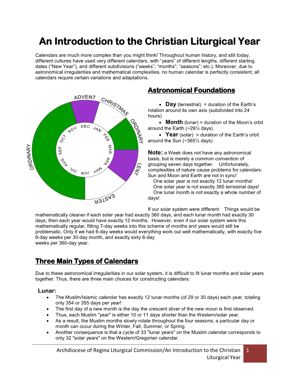 An Introduction to the Christian Liturgical Year