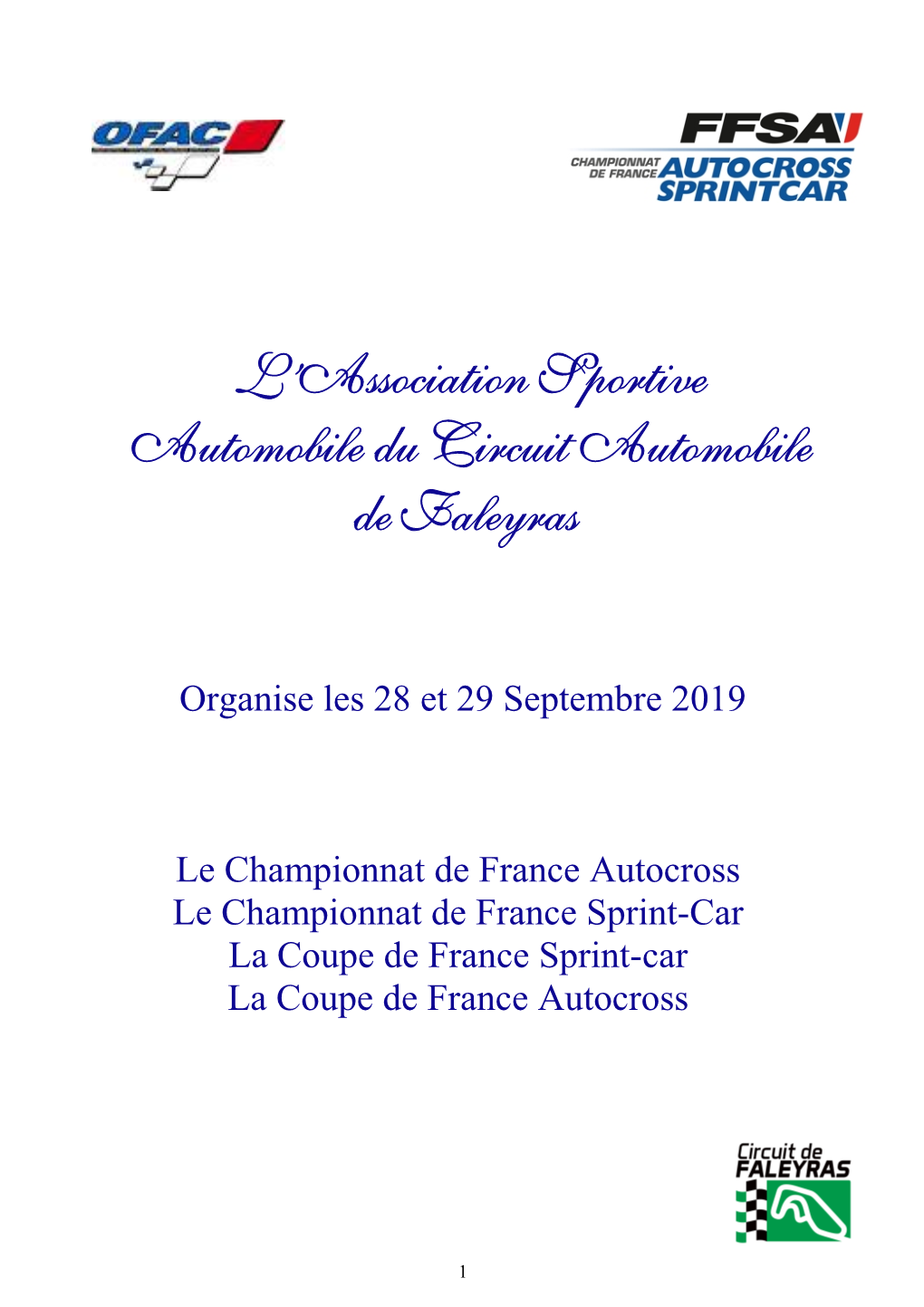 L'association Sportive Automobile Du Circuit Automobile De Faleyras