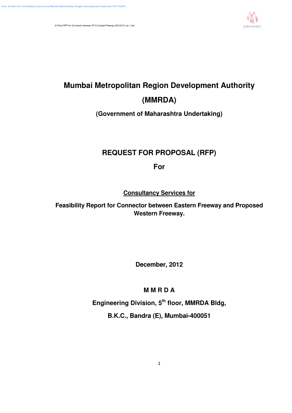 Mumbai Metropolitan Region Development Authority (MMRDA)