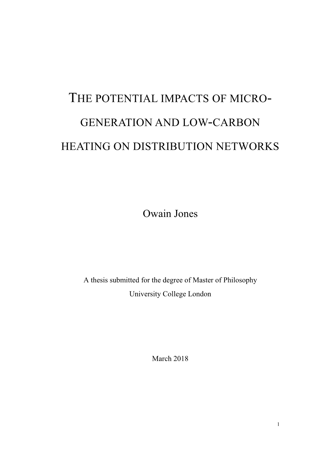Generation and Low-Carbon Heating on Distribution