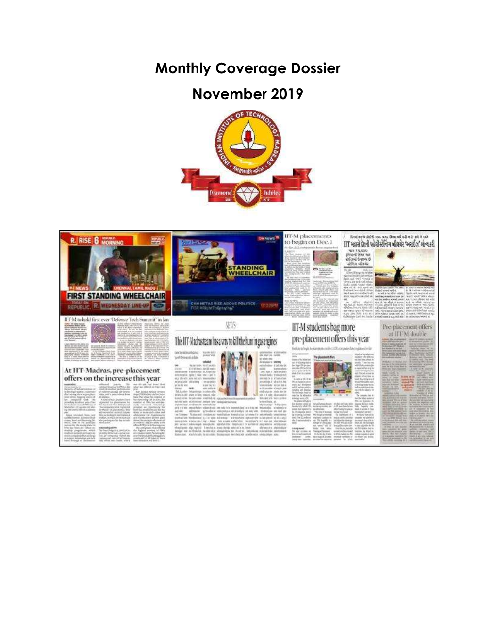Monthly Coverage Dossier November 2019