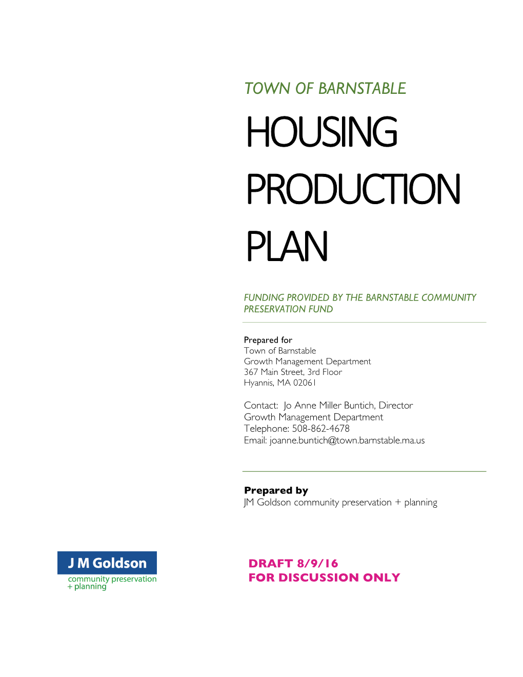 Housing Production Plan