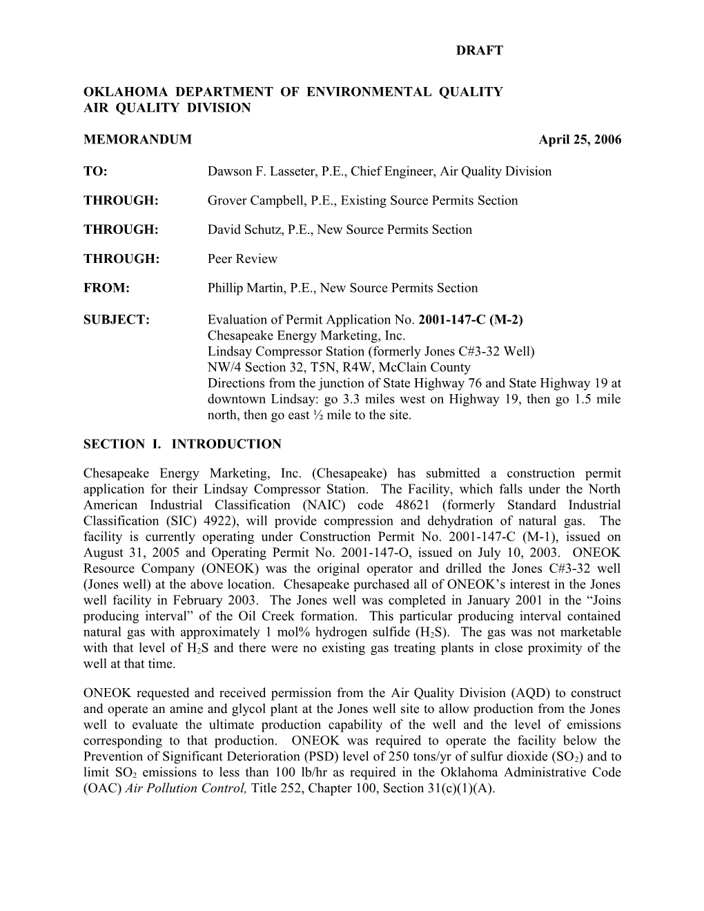 Oklahoma Department of Environmental Quality s19