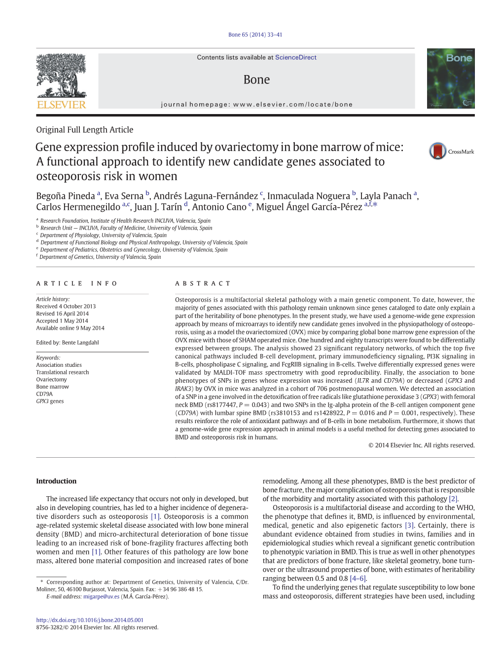 Gene Expression Profile Induced by Ovariectomy in Bone Marrow of Mice