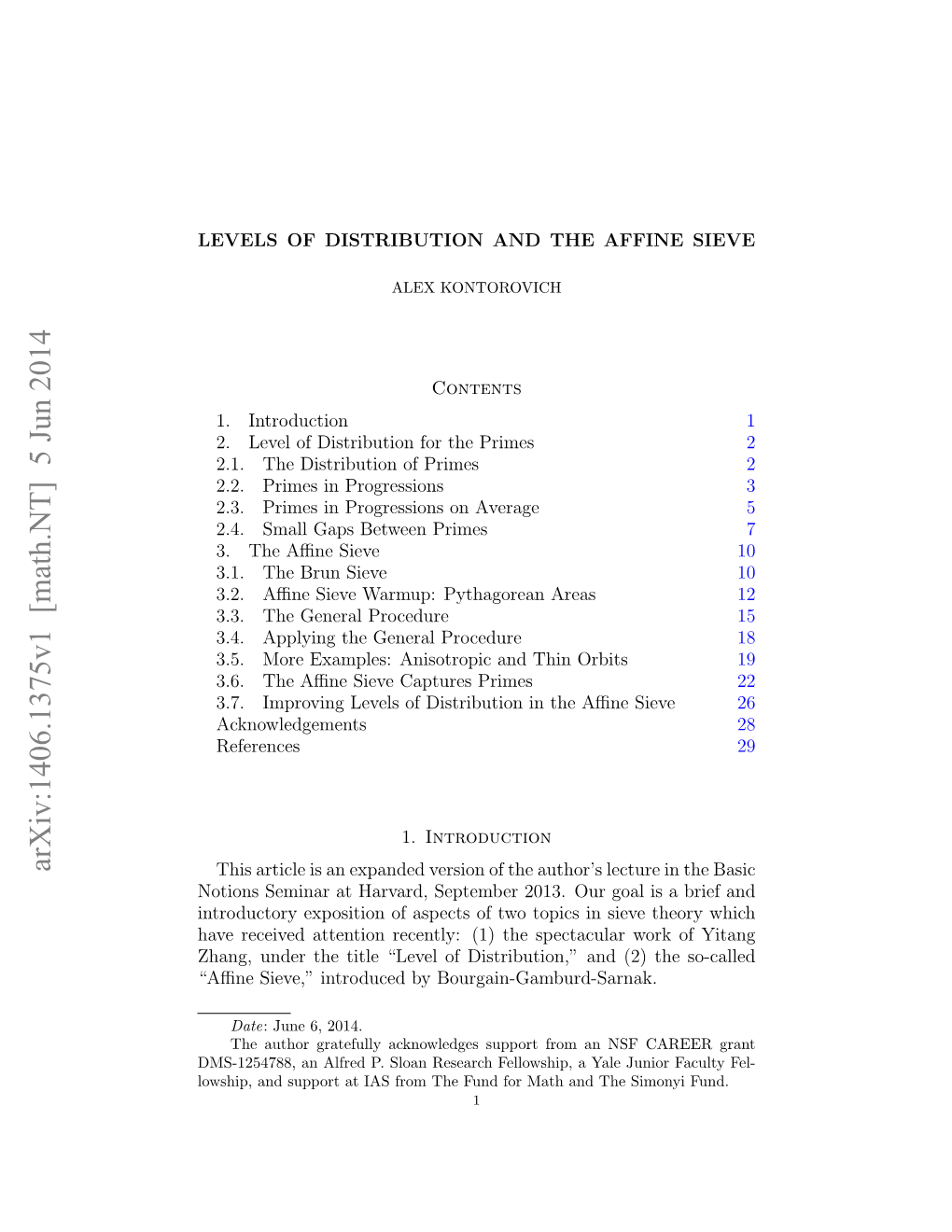 Levels of Distribution and the Affine Sieve