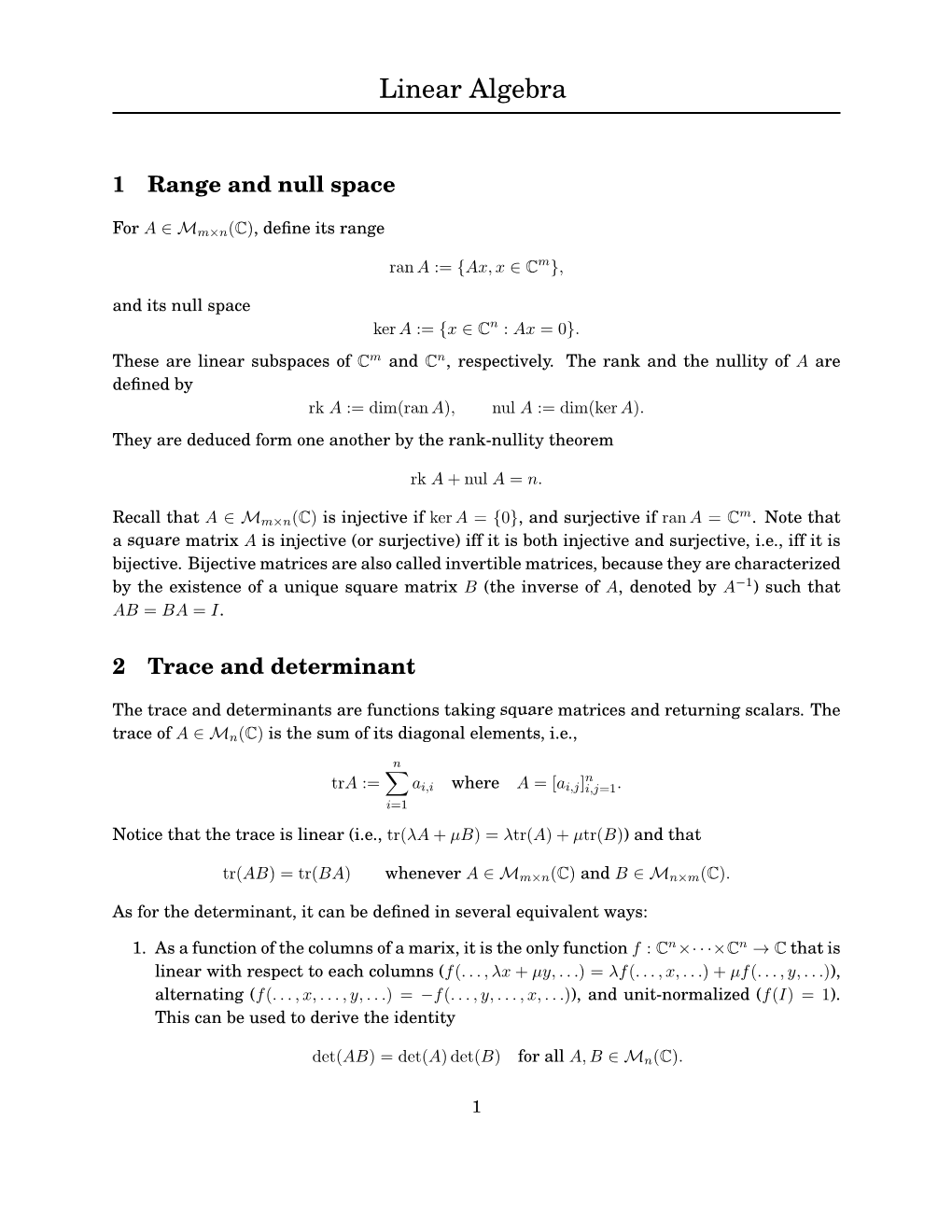 Linear Algebra