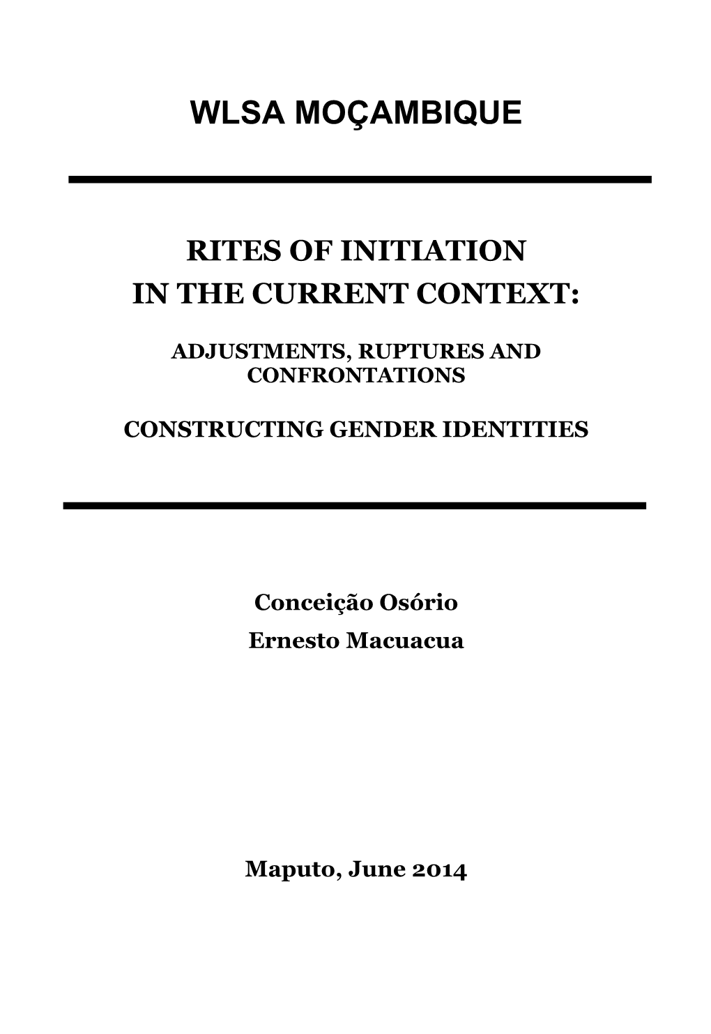 Rites of Initiation in the Current Context