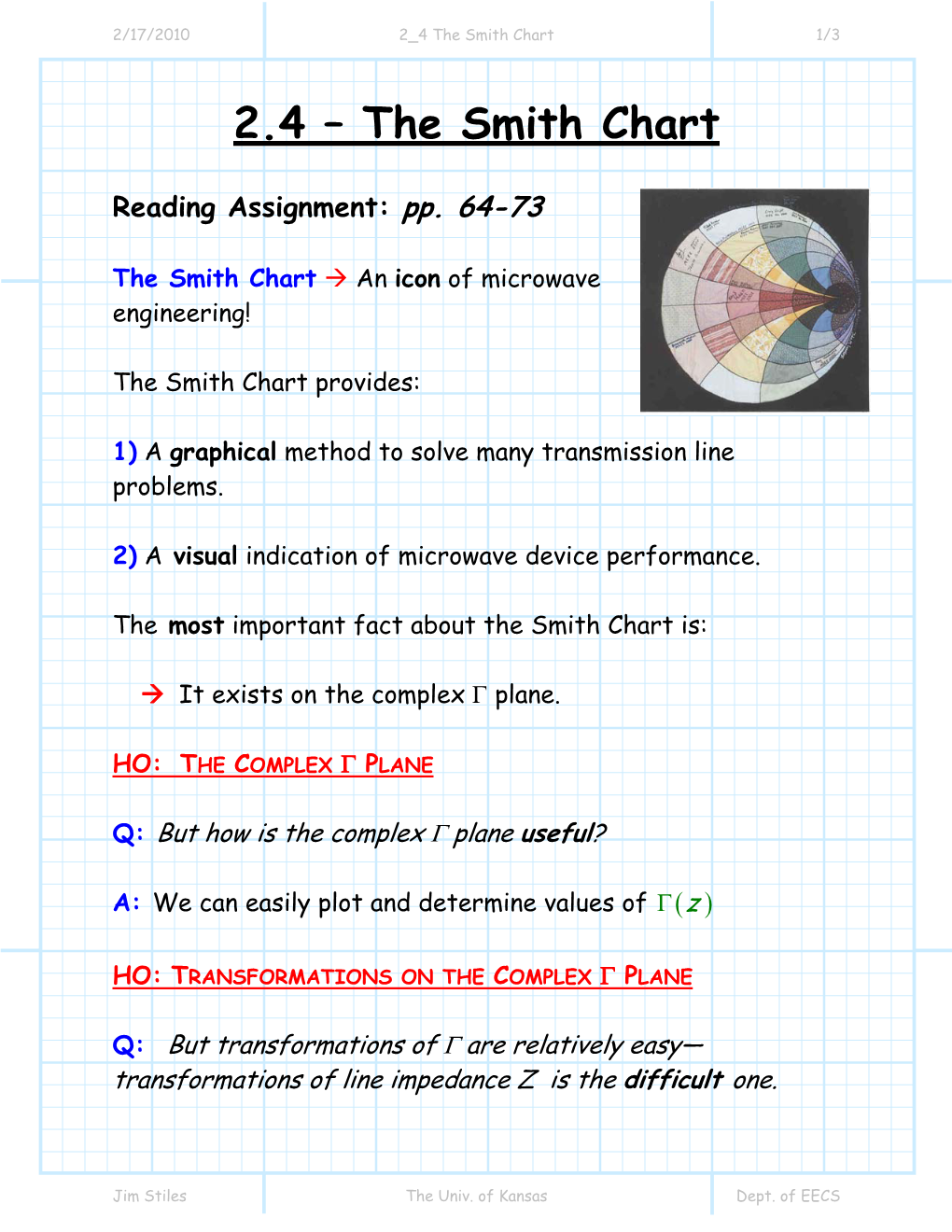 2.4 – the Smith Chart