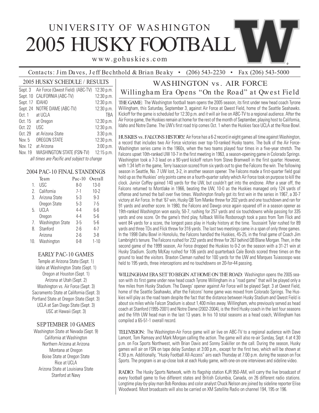 2005 Husky Football