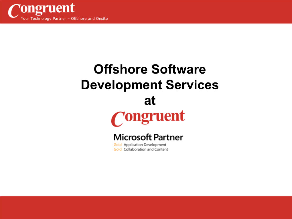 Congruent's Offshore Software Development Services