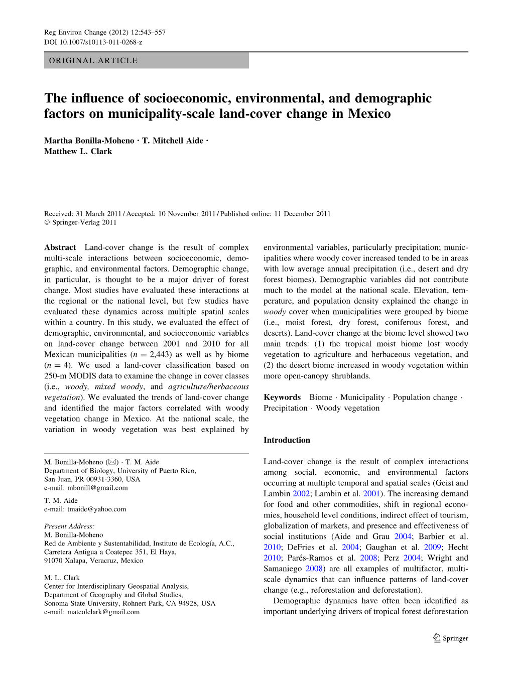 The Influence of Socioeconomic, Environmental, and Demographic