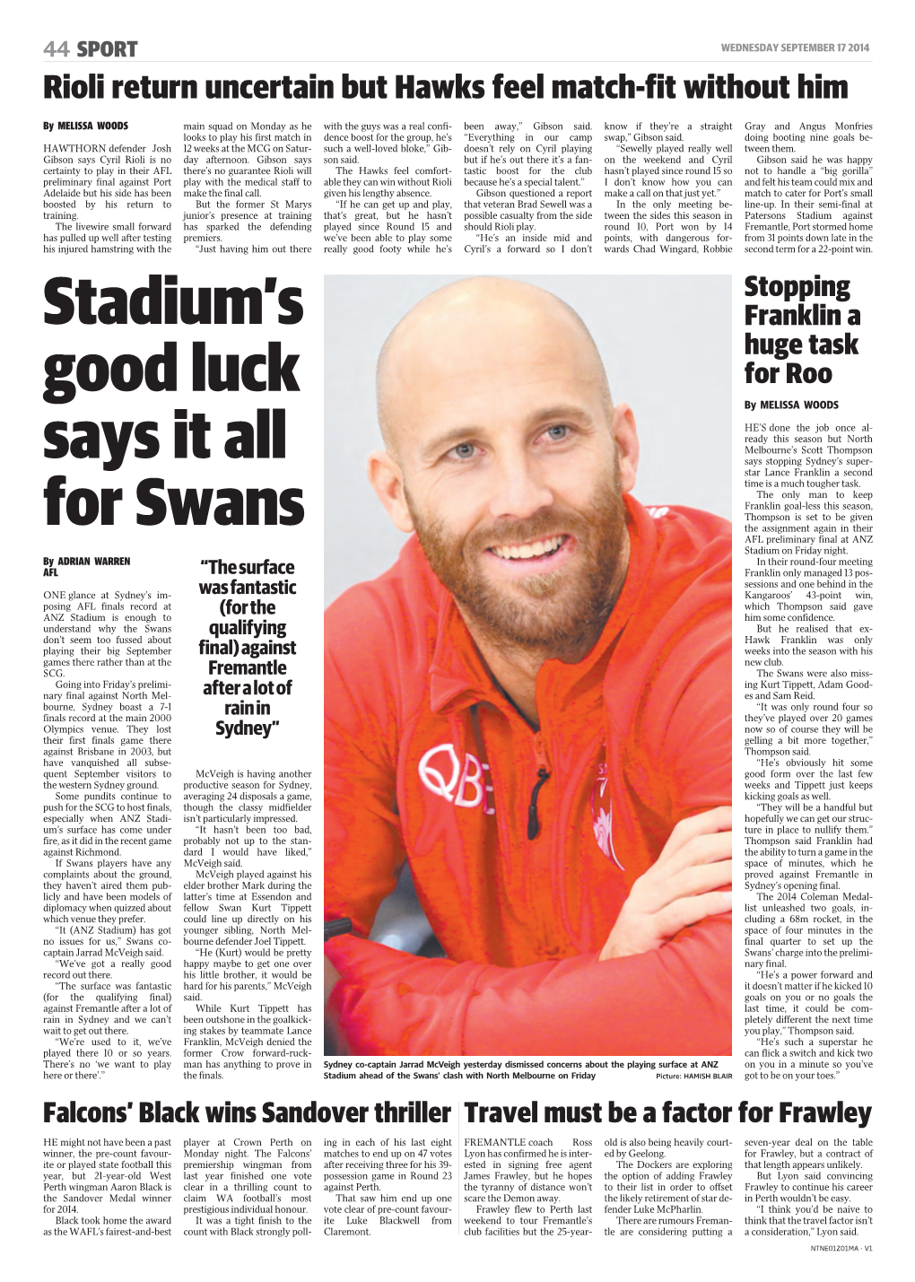 Stadium's Good Luck Says It All for Swans