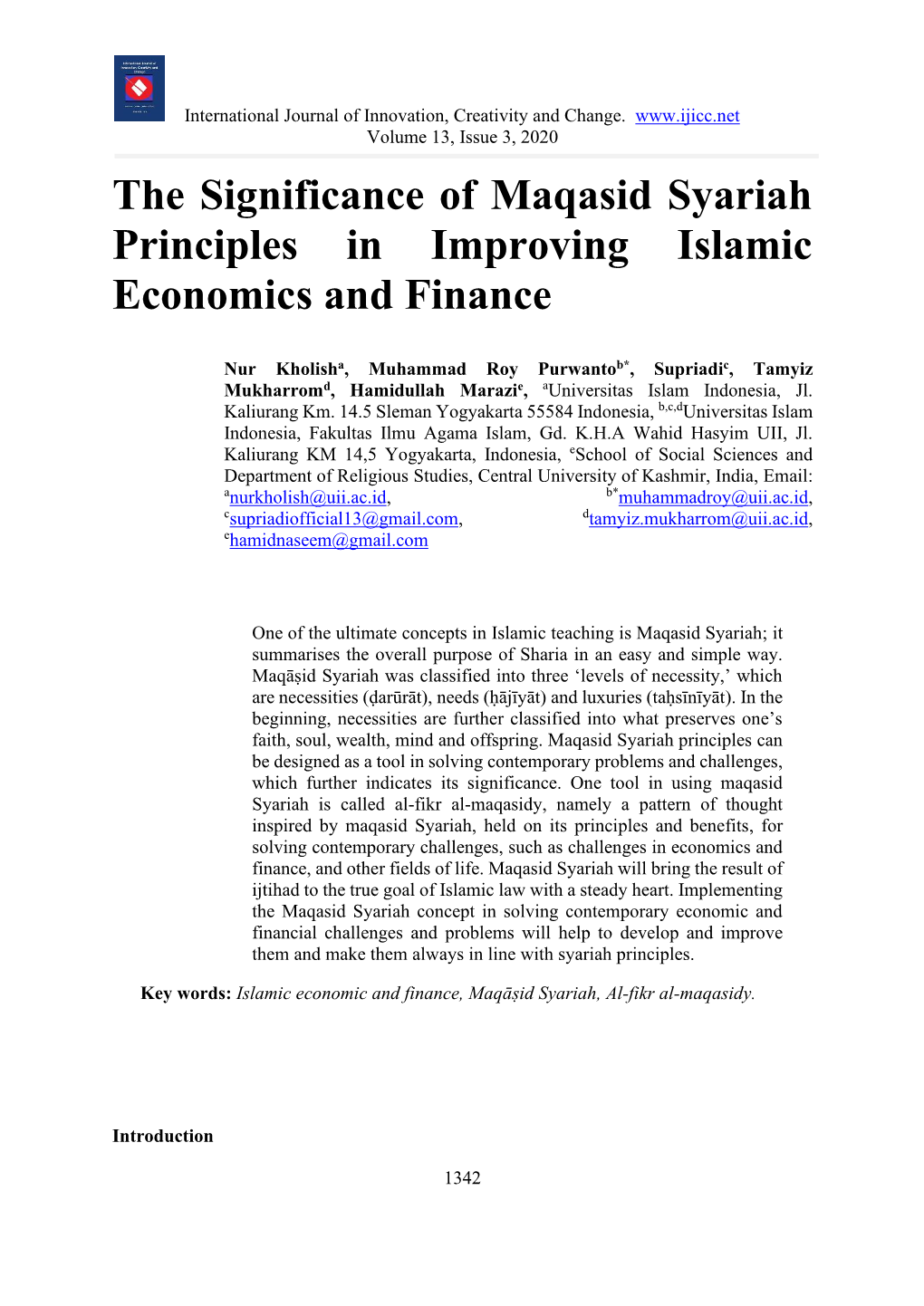 The Significance of Maqasid Syariah Principles in Improving Islamic Economics and Finance