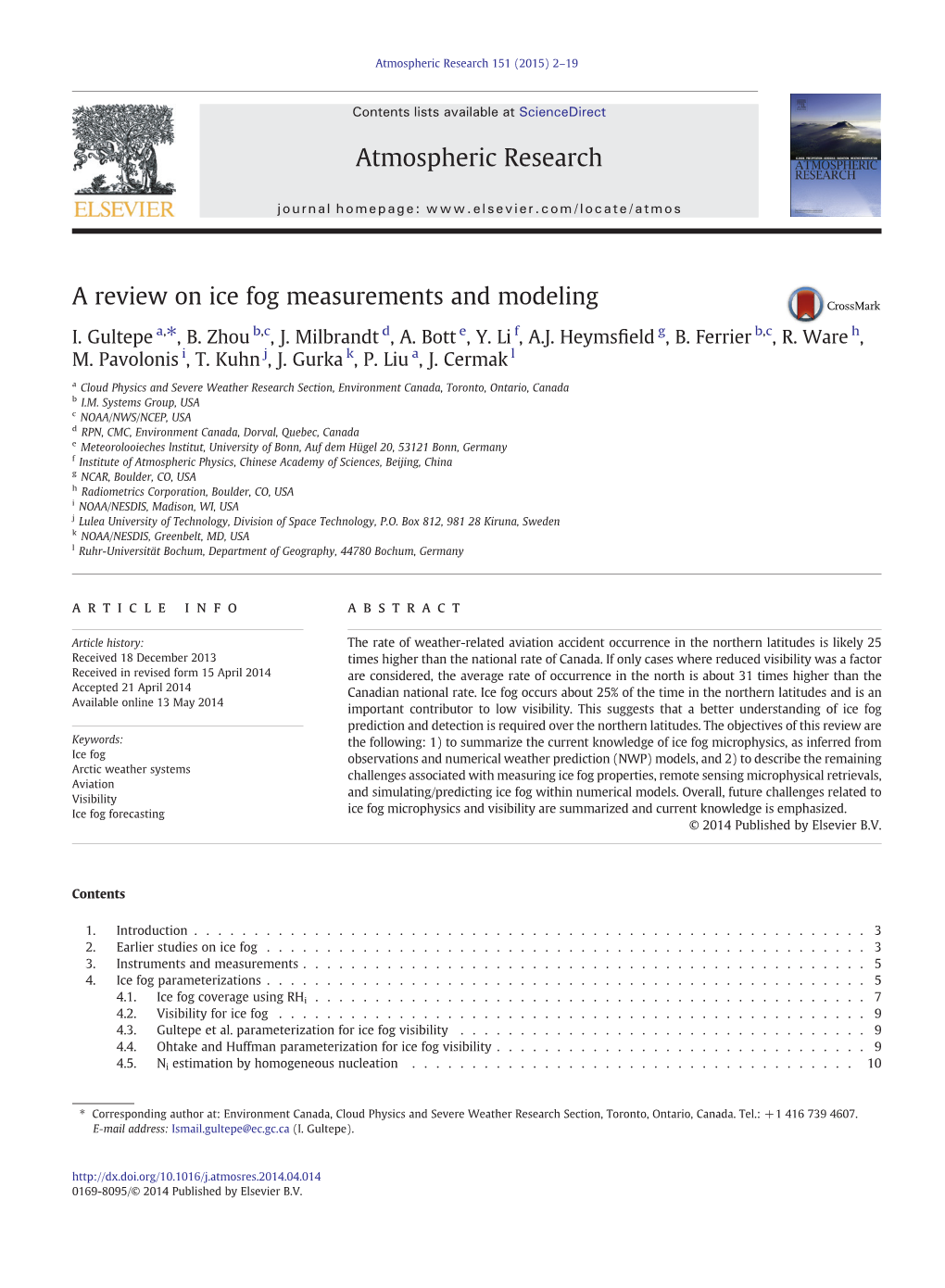 A Review on Ice Fog Measurements and Monitoring