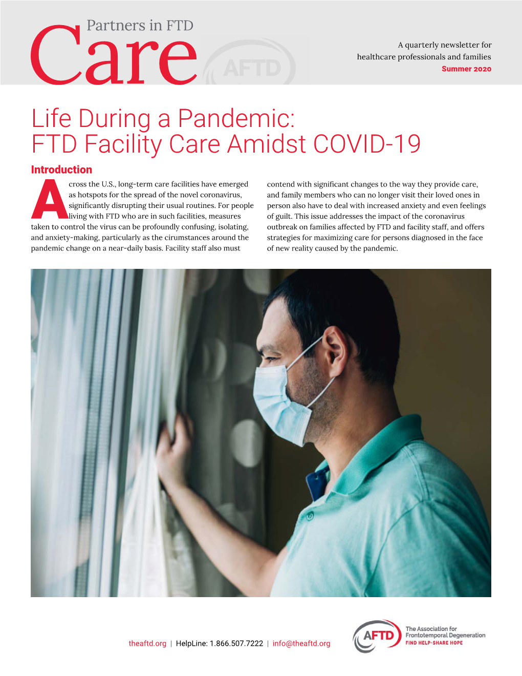 Summer 2020 Issue of AFTD's Partners in FTD Care Newsletter
