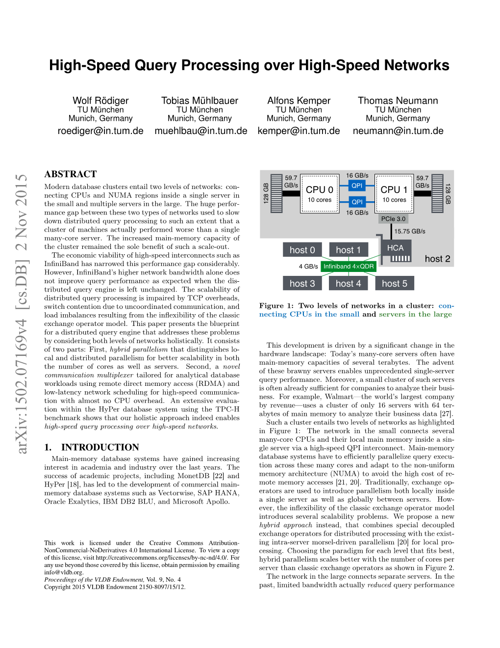 High-Speed Query Processing Over High-Speed Networks