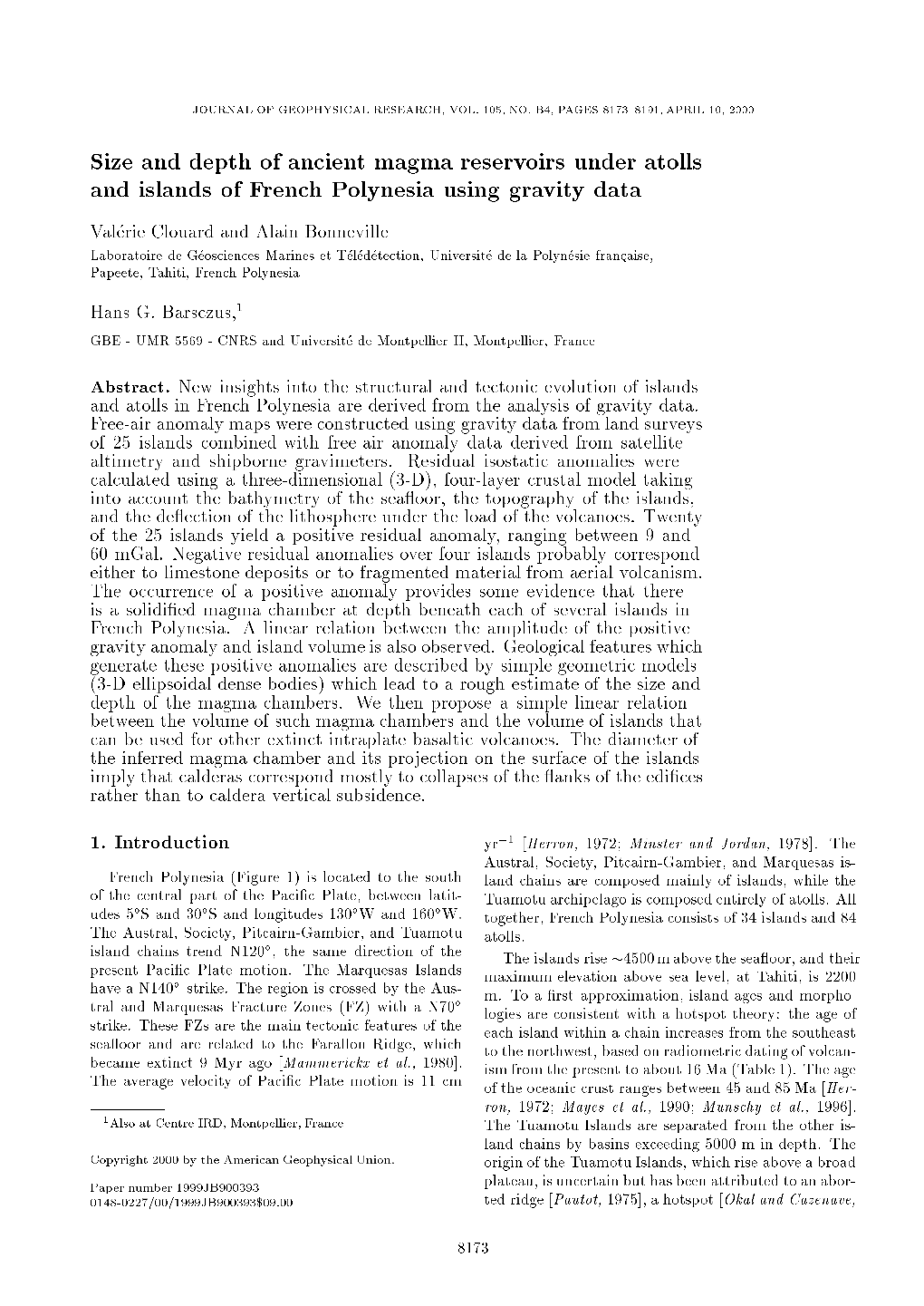 Size and Depth of Ancient Magma Reservoirs Under Atolls and Islands of French Polynesia Using Gravity Data