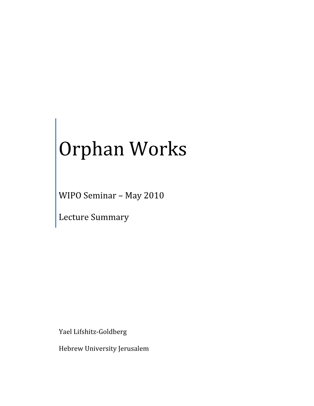 Orphan Works