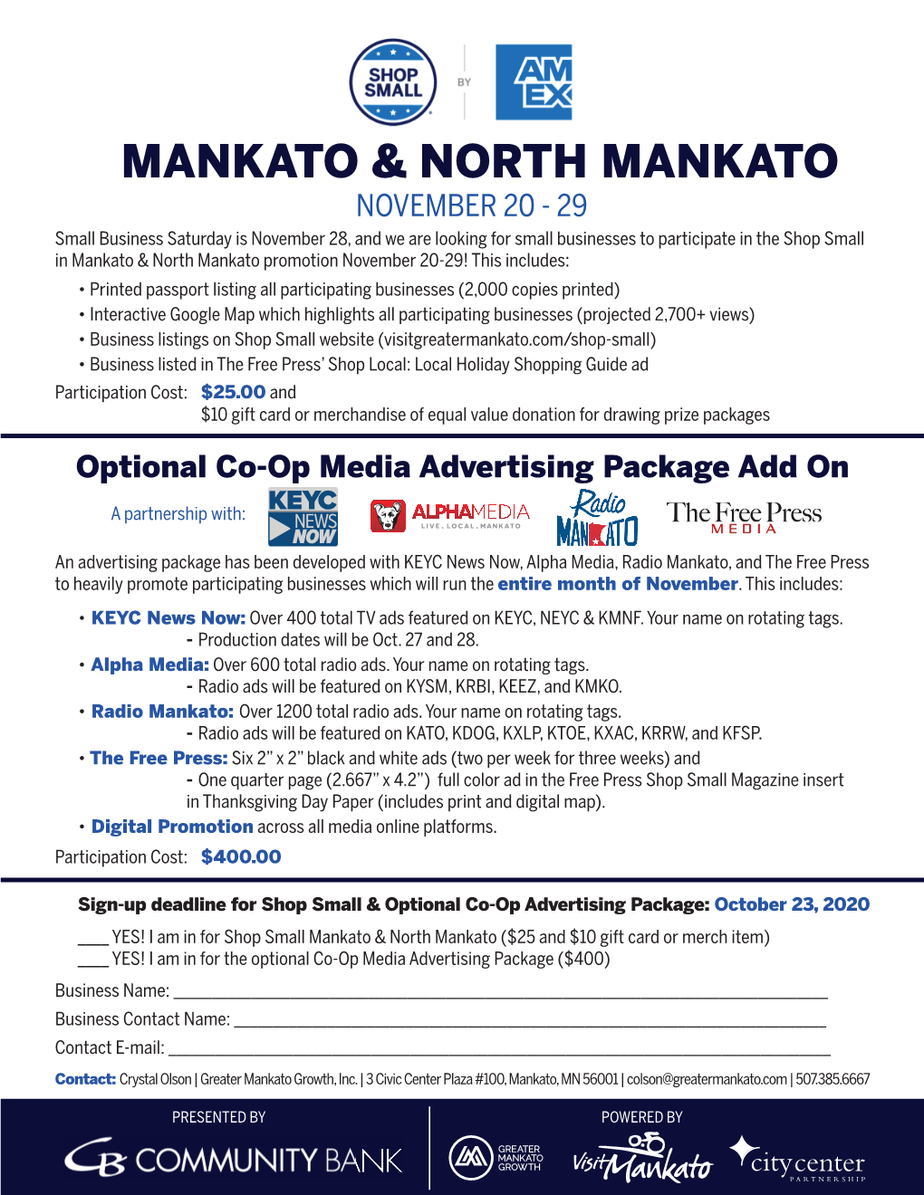 Optional Co-Op Media Advertising Package Add On